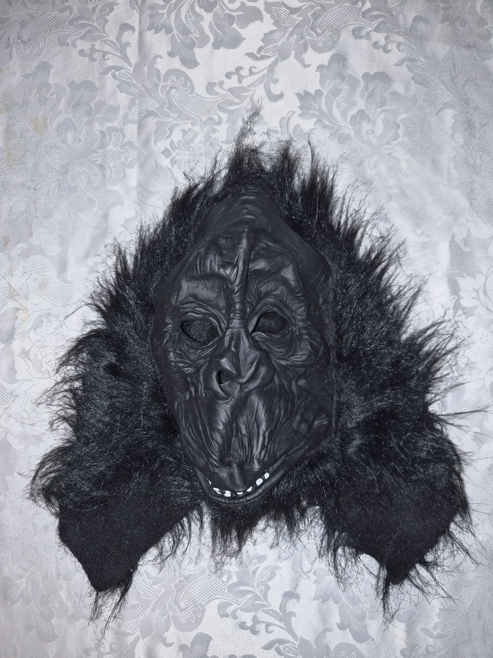 Spirit Black Gorilla Mask with Faux Fur